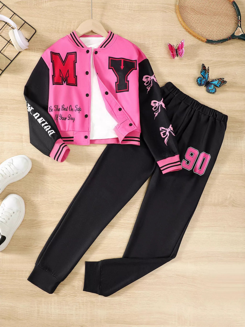 “Kids jacket and pants outerwear set for fall and winter”