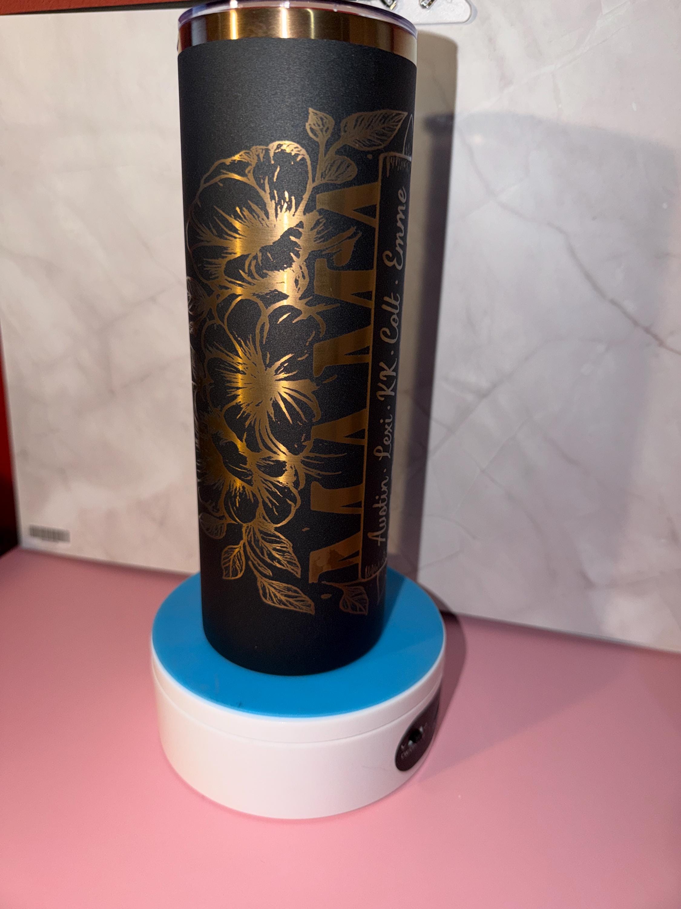Personalized Laser Engraved Tumbler with Names